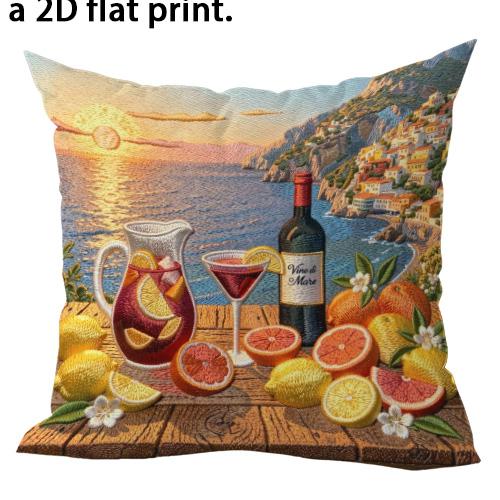 1/4Pcs Vibrant Coastal And Fruit Themed Pillowcases Sofa Bed Cushion Cover Home Bedroom Decoration, 2D Flat Printing