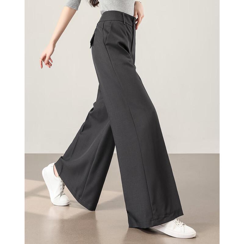 TERRE BLEUE Women's Loose Wide-Leg Commuter Suit Pants