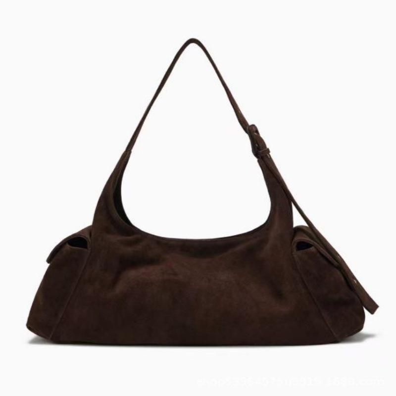 Evropská a americká trendy unisex semišová taška crossbody - Velká kapacita, korejský niche design.