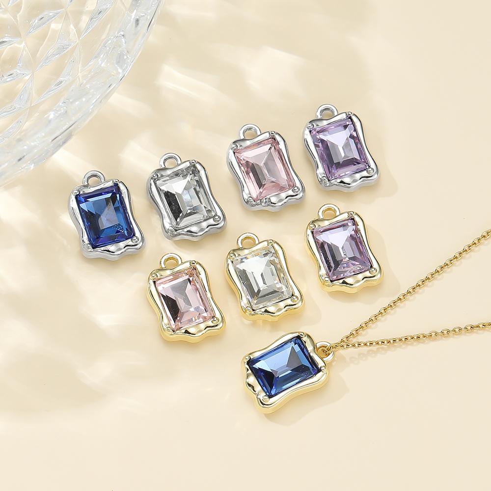 5Pcs/lot Trendy Metal Cubic Zircon Necklace Bracelet DIY Pendants Stone Jewelry Making Accessories Waterproof