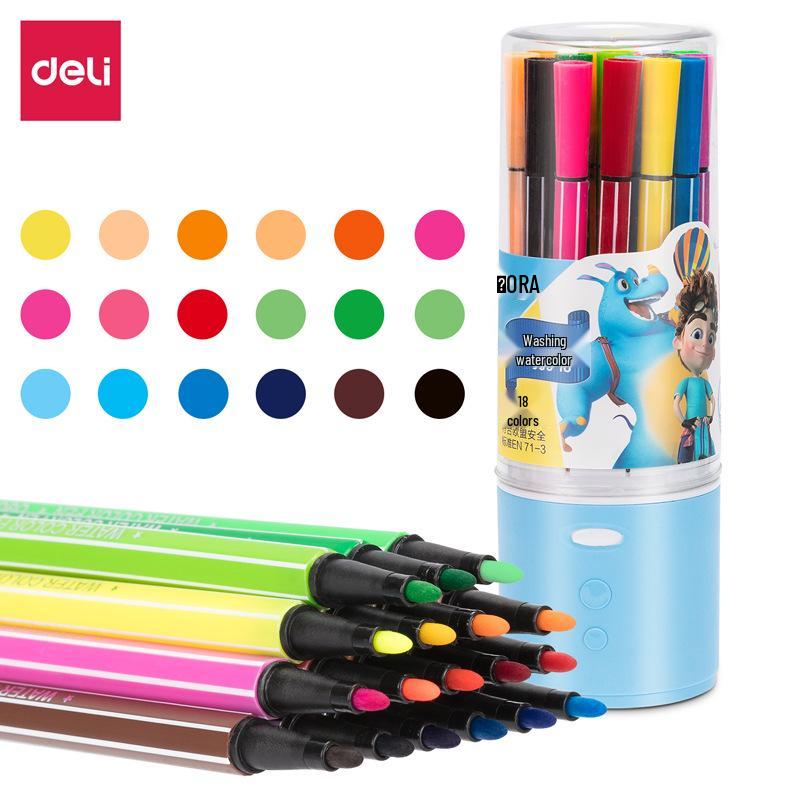 Pennarelli Lavabili per Acquerello Deli 7060 con Manico Lungo per Bambini - Disponibili in 12, 24 o 36 Colori