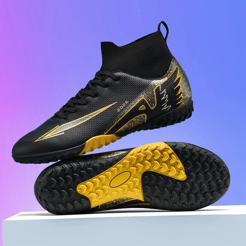 Neue Herren-Fußballschuhe Outdoor Hoher Knöchel Rutschfest Sportschuhe Ultraleicht Indoor-Fußballschuhe Hochwertig Futsal Rutschfest