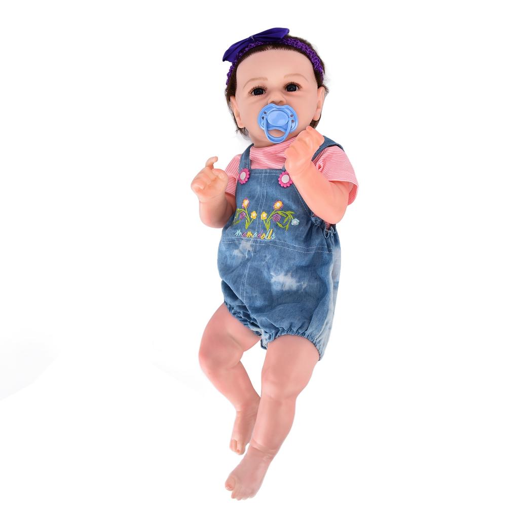 Reborn Girl Doll Lifelike Vinyl 22 Inch Waterproof Weighted Rebirth Baby Doll Toy for 3 Years Old