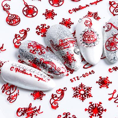 3D Nail Art Noël Curseur Enveloppes Flocon De Neige Elk Santa Adhésif Flamme Autocollant Rouge Or Manucure Ongles Conceptions