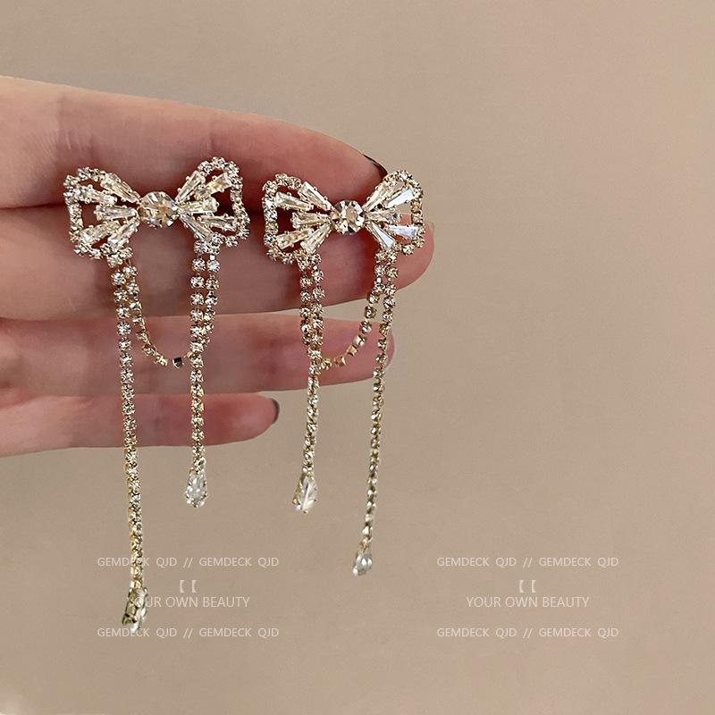 Korean Pearl Tassel Earrings with Silver Needle
