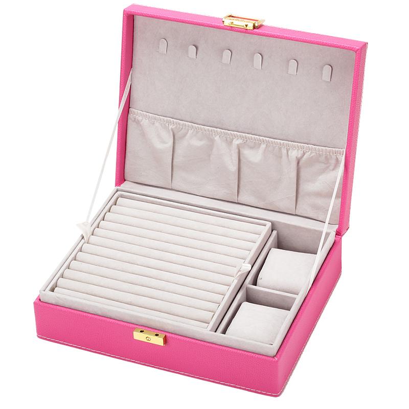 High Face Value Luxury Jewelry Storage Box Multifunction Earrings Necklace Rings Storage Box Pure Color Jewelry Display Boxes