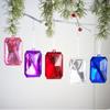 Square Gemstone Drop Pendant Plastic Xmas Tree Ornament  Festival Favor