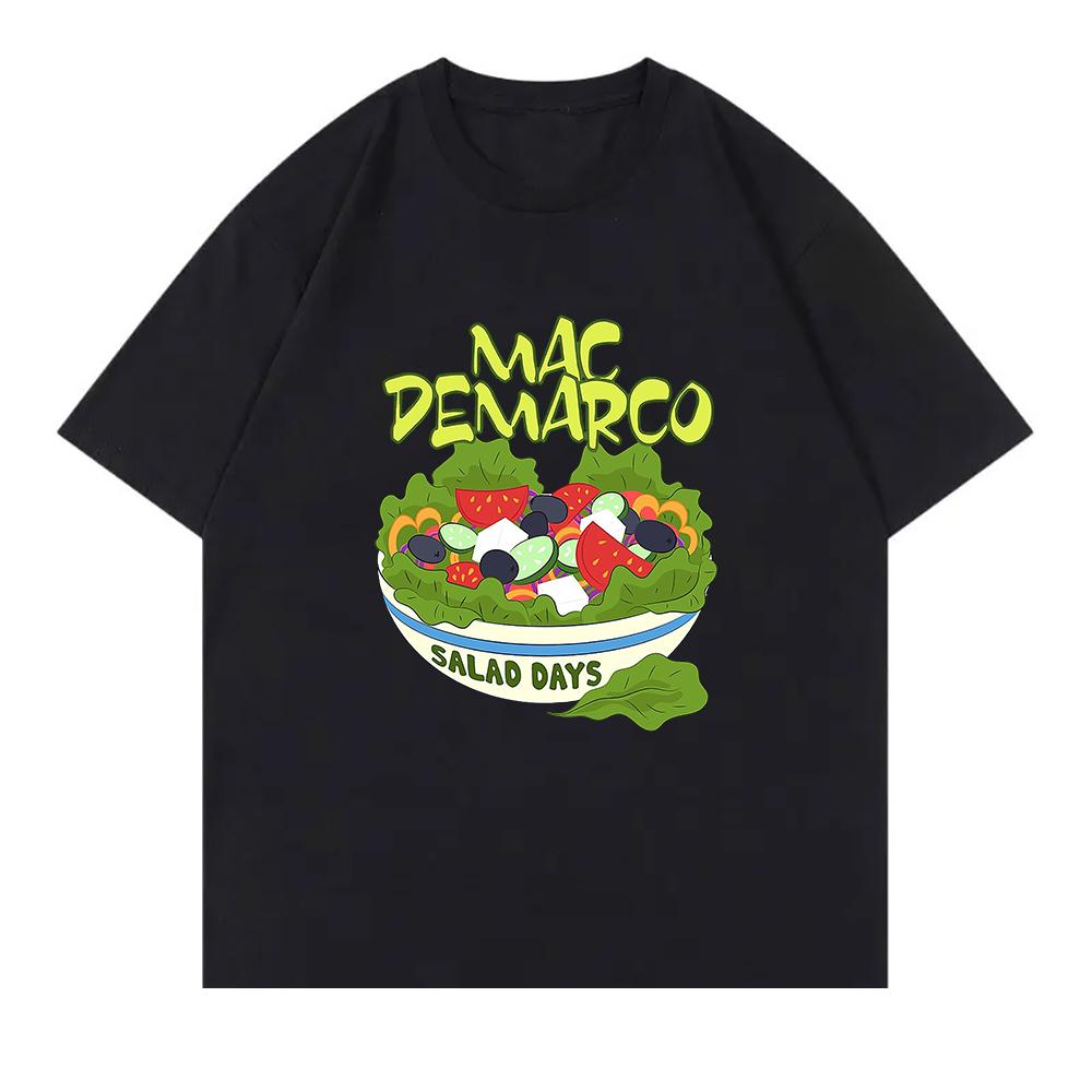 Maglietta Mac DeMarco 2025 Divertente Salad Days Unisex Donna Abbigliamento Retro Harajuku Vestiti di Alta Qualità Cotone per Regali Giornalieri Magliette