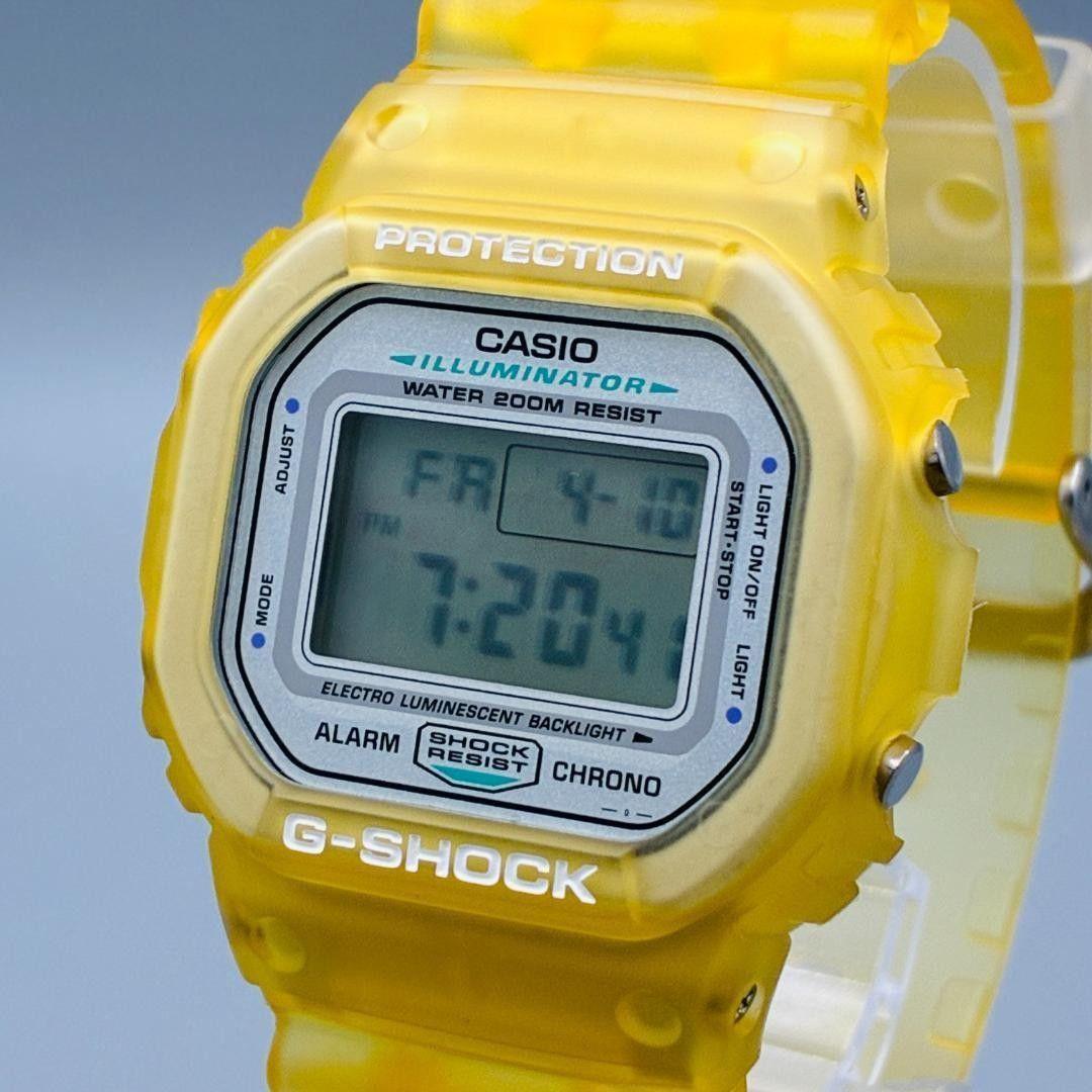 [Rare Out of Print] G-SHOCK DW-5600 Clear Yellow Working Good Condition