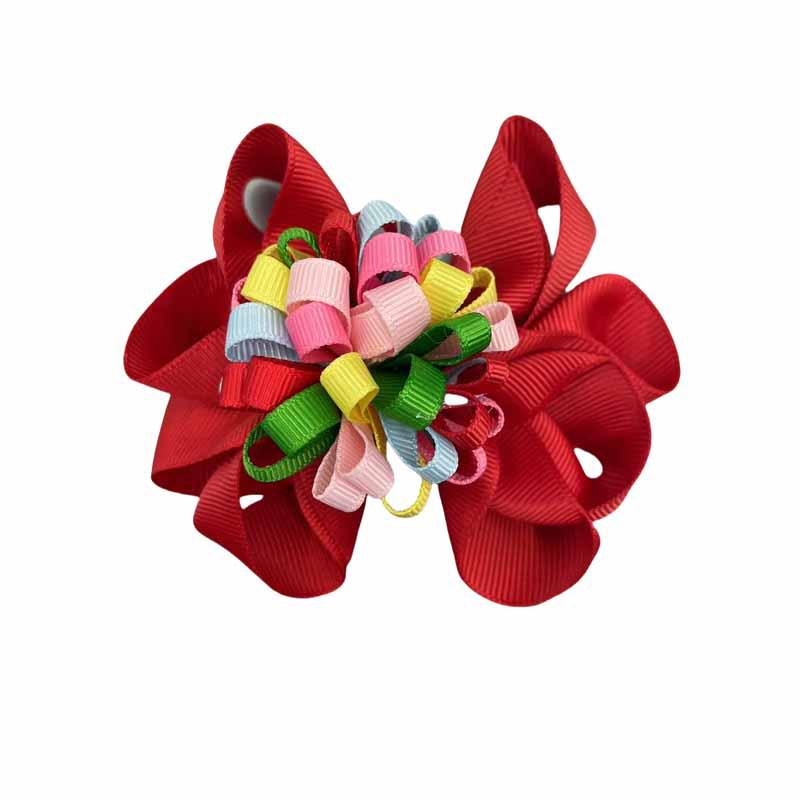 

Spring/Summer Solid Color Bow Knot Ruffle Flower Hair Clip: Versatile Handmade Best-seller красный