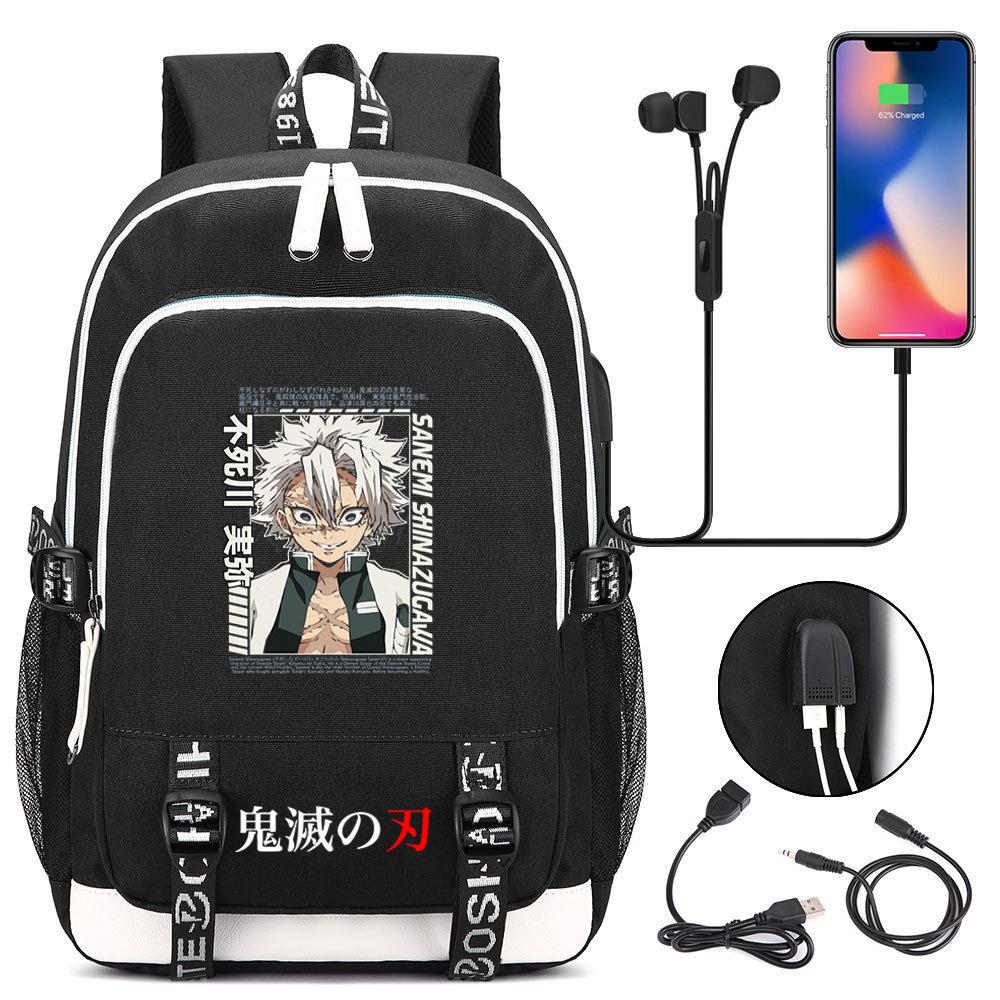 New Student Backpack Multifunctional USB Large Capacity Travel Bag Ghost Destroy Peripheral Printing Trend