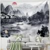 Chinese Style Ink Painting Wall Decoration Tapestry Home Living Room Tapestry