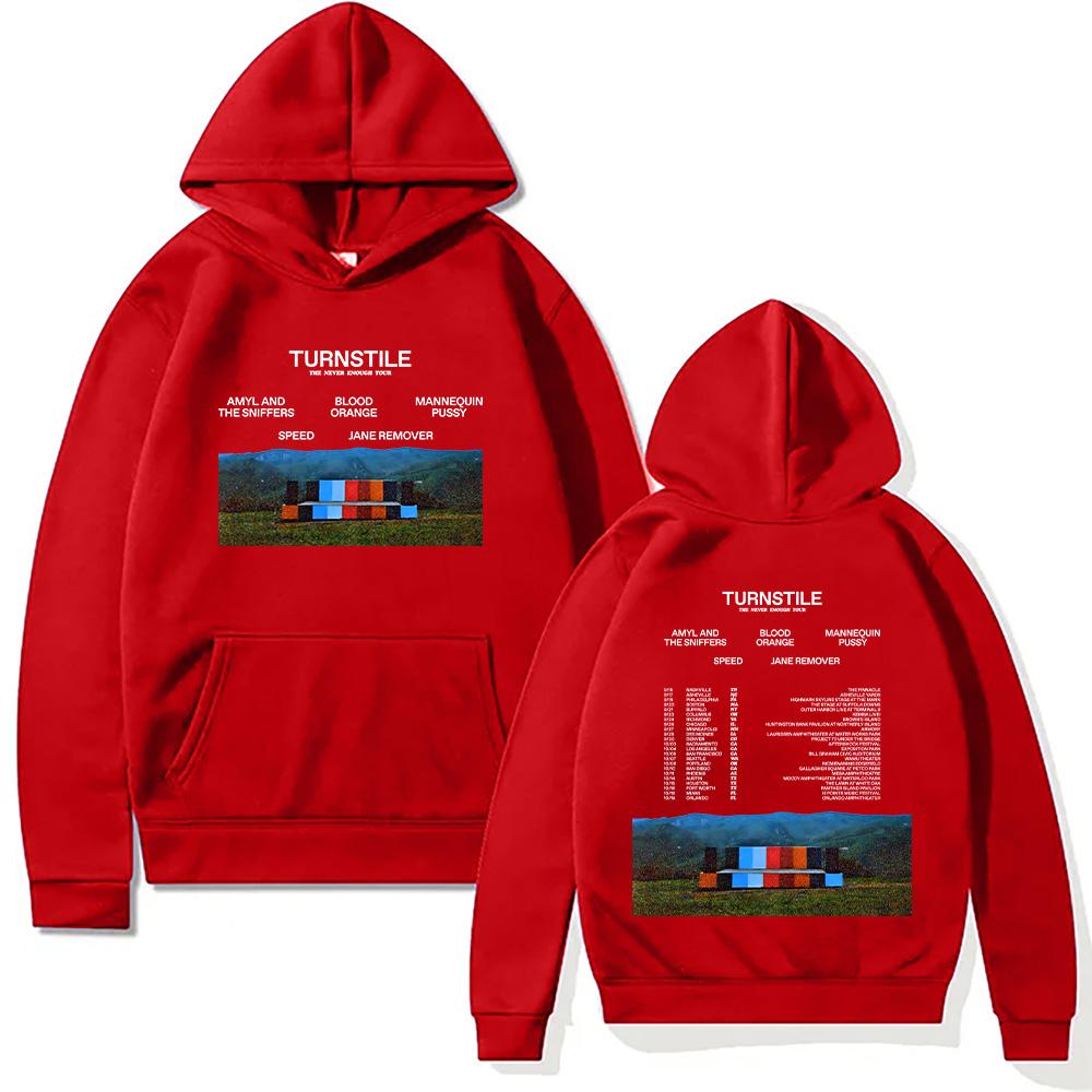 Turnstile Band Hoodies Turnstile The Never Enough Tour 2025 Sweatshirt Unisex Hip Hop Rock Street Pullovers Two Sides Streetwear