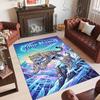 Covor de podea din catifea de cristal cu tematică de leopard, covor cald personalizat cu nume și text, decorațiune pentru casă