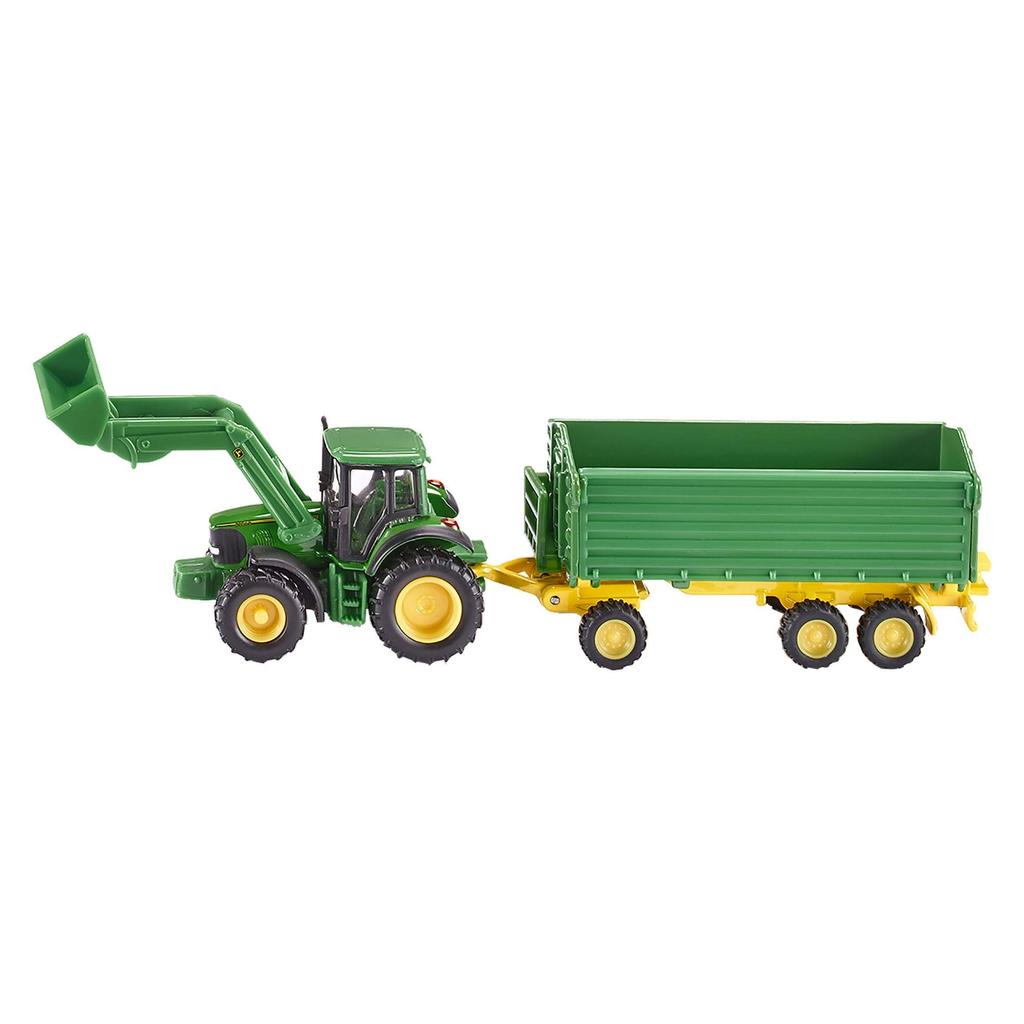 SIKU John Deere Frontlader-Traktor mit Anhänger Modell im Maßstab 1/87 SK1843
