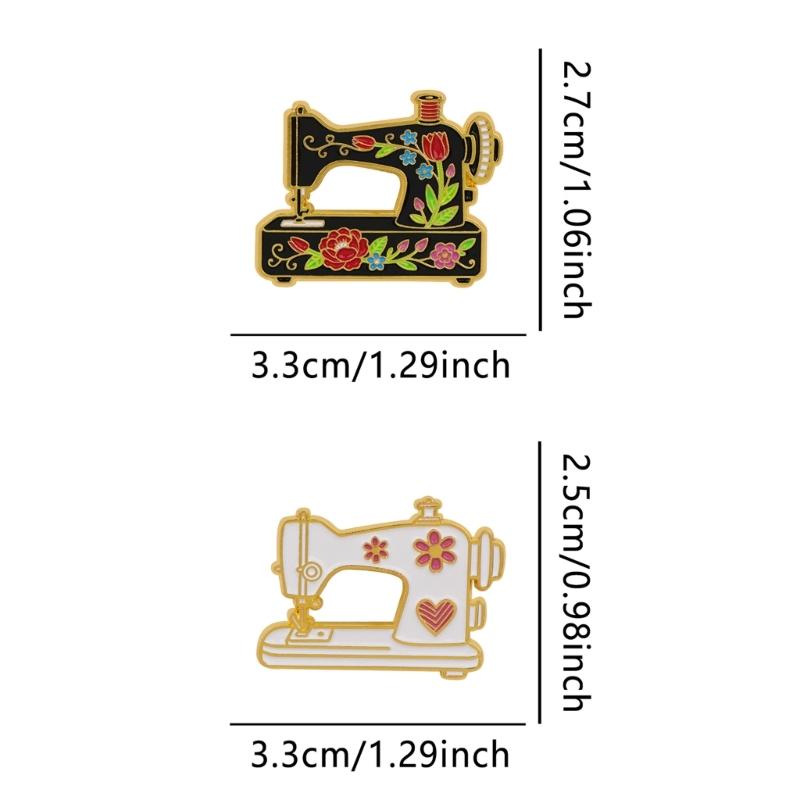 Creative Cartoon Sewing Machine Brooch Zinc Alloy Fashion Accessory Secure Pin Easy To Wear Gift for Craft Lovers