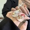 Geometric Parrot Drip Oil Ring Kawaii Chunky Enamel Ring Funny Exaggerated Ring  Gift