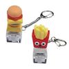 Cute Hamburger French Fries Keyboard Clicker Fidget Toy Stress Relief Mechanical Switch Keychain Mini Decompression Toy Gift