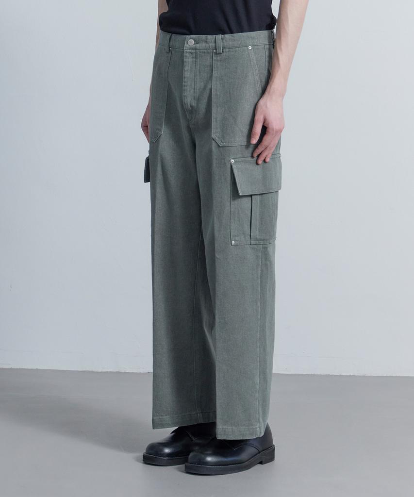 Tonilolenseu Cation Fatigue Wide Cargo Pants Washed Khaki