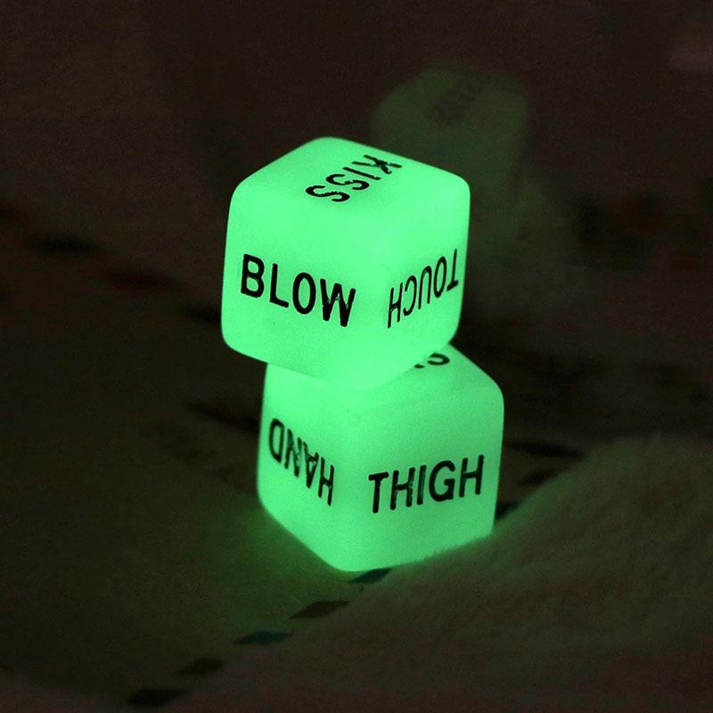 2Pcs Glow In Dark Love Dice Toys Adult Couple Lovers Games Aid Sex Party Gift