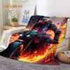 Motocross Modern Retro Motorcycle Soft Blankets Cozy Warm Throw for Picnic Bed Sofa Home Bedroom