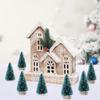 12PCS/bag Mini Decorative Christmas Tree DIY Mini Artificial Christmas Tree Santa Claus Snow Home Decor Desktop Decoration