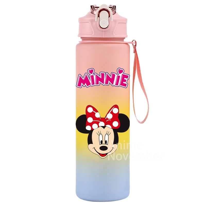 Disney Mickey Mouse Water Cup Minnie Gradient Straw 750Ml Large Capacity Camping Drinking Tools Outdoor Sports Minnie Water Cups