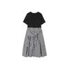 Demana Faux Two-Piece Plaid Patchwork Dress