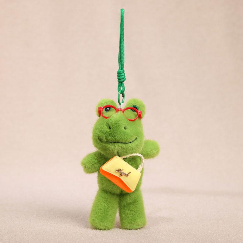 Charming Plush Frog Keychain Cute Stuffed Animal Accessory for Bags and Gifts