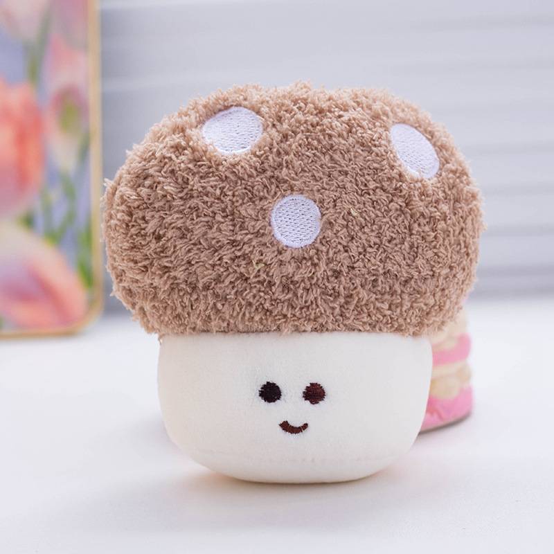 

Mushroom Plush Vegetable Toy Cute Cartoon Bag Decorative Pendant Girls Gift коричневый