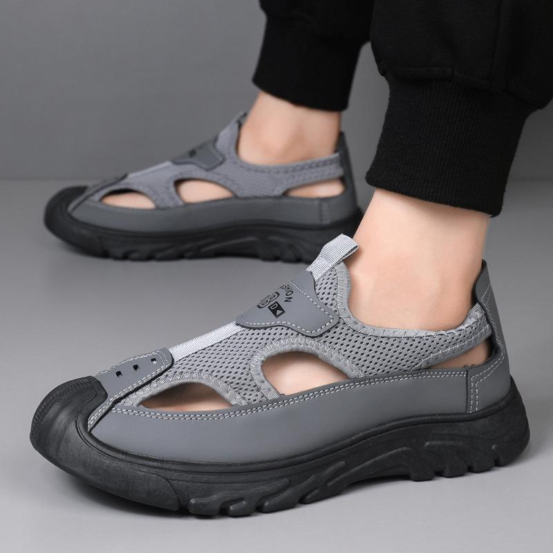 Sandals summer breathable hollow mesh hole shoes outdoor non-slip lightweight sports casual shoes bag head sandals