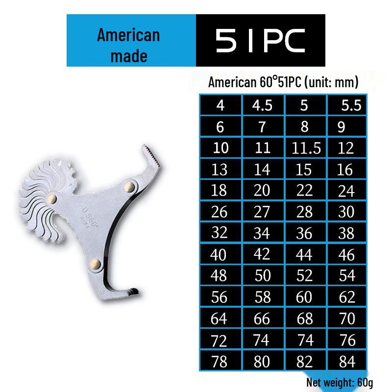 American Standard Metric & Imperial Thread Plug Gauge & Template