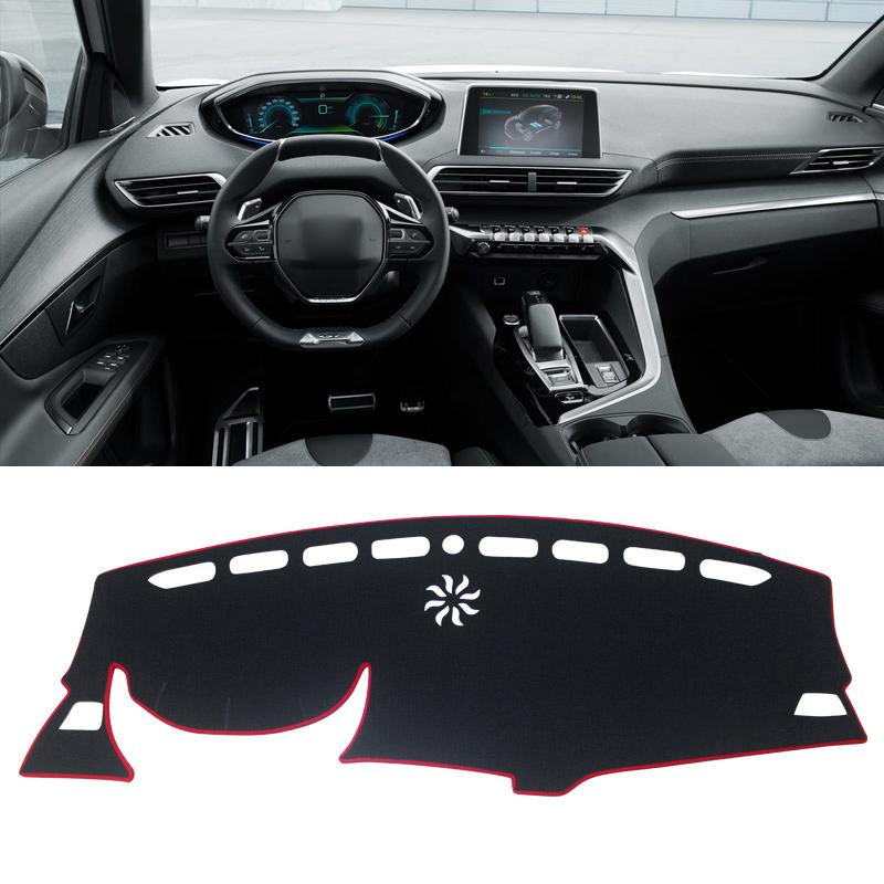 Auto Armaturenbrett Abdeckmatte Vermeiden Sie Lichtpolster Anti-UV Teppiche für Peugeot 3008 5008 GT Hybrid 2016 2017 2018 2019 2020 2021 2022 2023