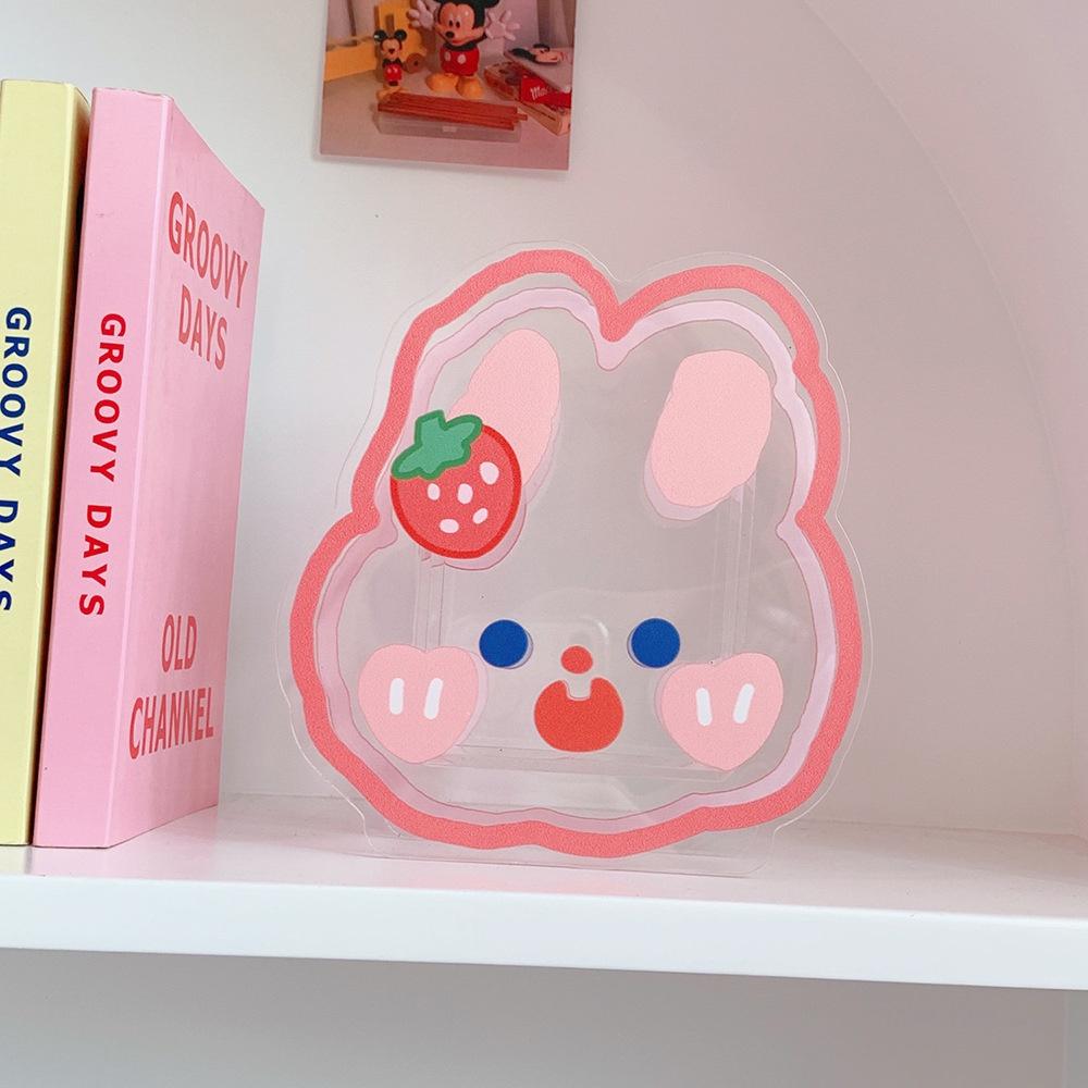 Creative Cartoon Student Desktop Pen Holder Soft Cute Bear Rabbit Multifunctional Office Stationery Cosmetics Transparent