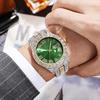 Hip-Hop Roman Numeral Diamond Men's Steel Quartz Watch with Calendar
