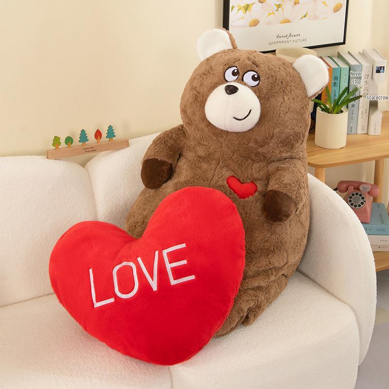 

Плюшевая кукла Мишка-сердечко, большая подушка для сна - Супермягкая и милая спинка 40 cm