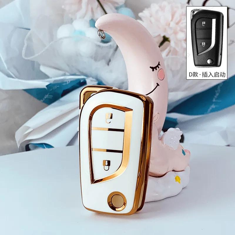 

Key Case for Car Plating TPU 2 Buttons Remote Car Key Case Cover for Toyota Yaris Rav 4 2016 2017 for PEUGEOT 108 Holder Shell