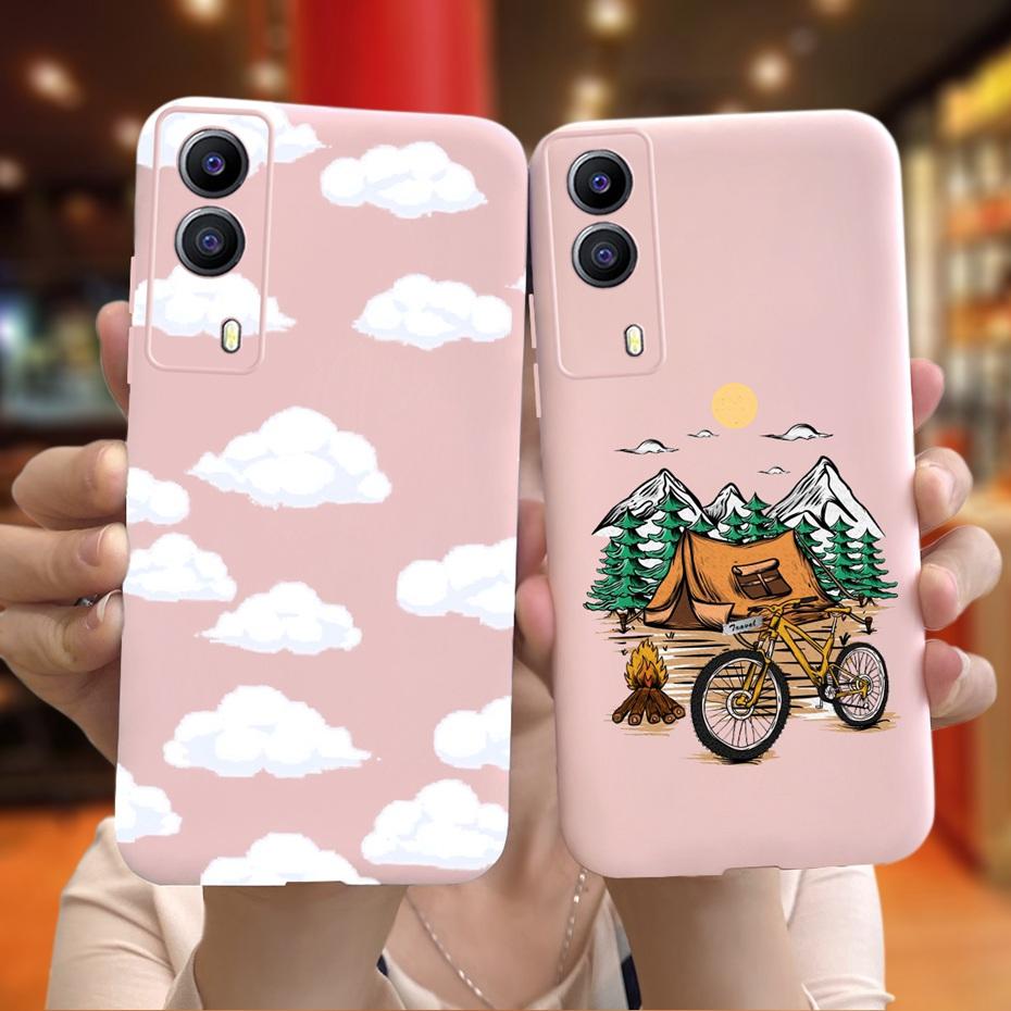 For Vivo Y53S 5G Case Vivo Y72 5G V2041 Phone Cover Silicone Cactus Soft Funda For Vivo Y52 Y 53s Y72 5G Sunflower TPU Bumper