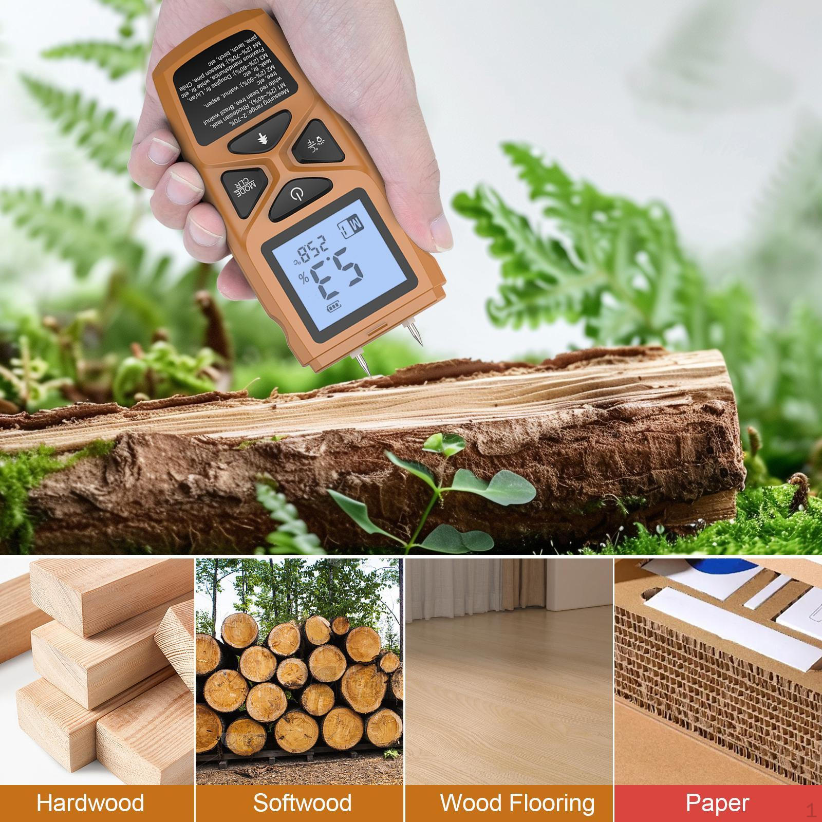 

Ручной измеритель влажности древесины Строительные материалы для дровяного пола Деревообработка