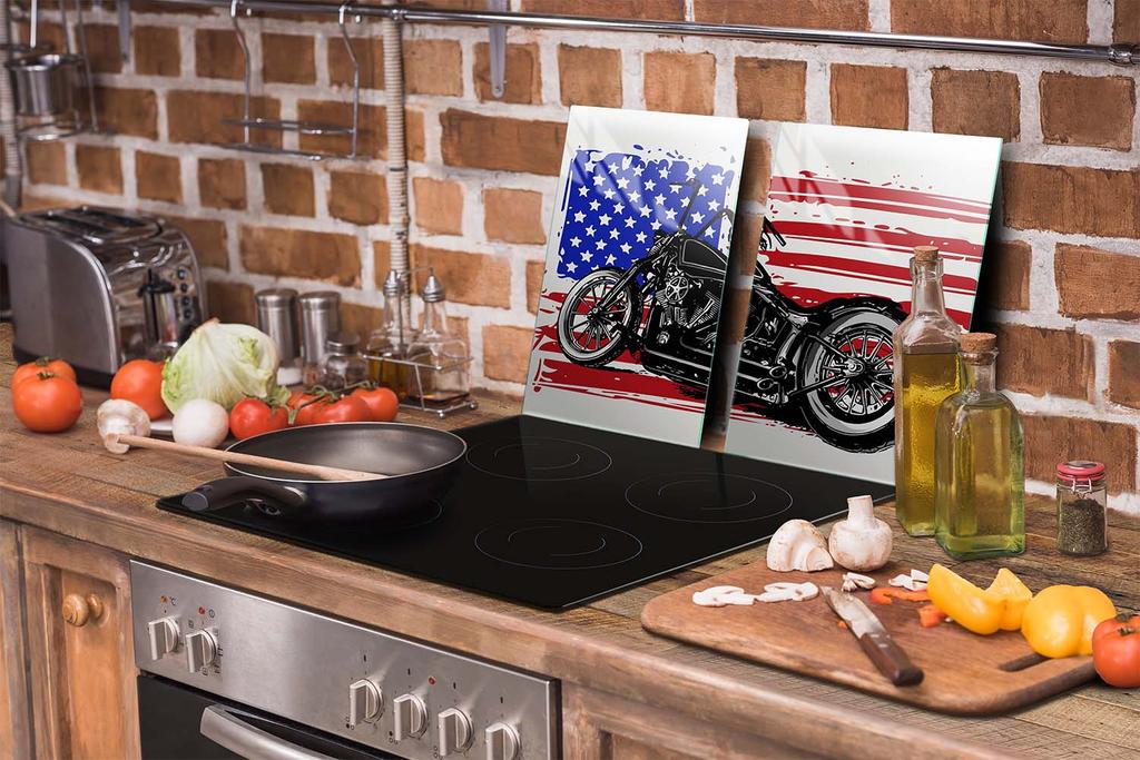 SZKLANA PŁYTA OCHRONNA DO KUCHNI 65x52 MOTOCYKL
