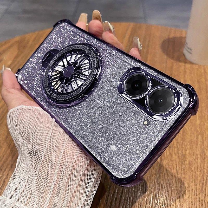 Gyro Phone Holder Case For Xiaomi Redmi A5 A3 A1 Turbo 4 3 Pro Fundas Glitter Shockproof Plating Phone Cover