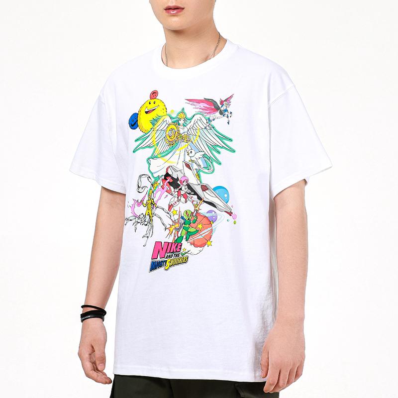 Nike Sports Running Casual Print Crew Neck T-Shirt Men Tops White DM7917-100