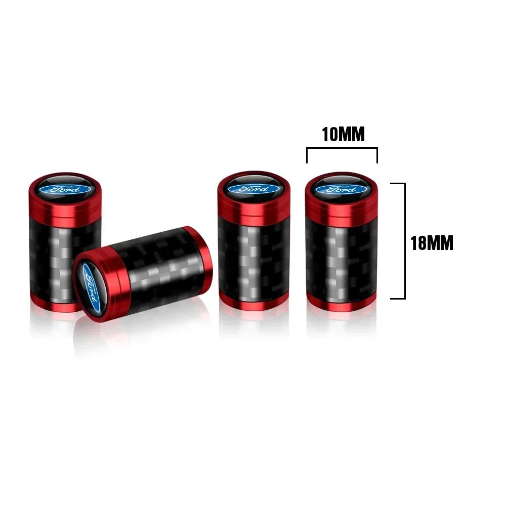 New 2026 Car Sticker Ford New 2025 Hot 4Pcs Carbon Fiber Car Wheel Tire Valve Stem Air Cap Auto Accessories For Ford Ranger Focu
