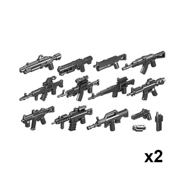 Andra världskriget Militära Vapen Byggklossar Armé Soldater Figurer 98K MG34 MG42 PPSH Vapenbälte Tillbehör Klossar Leksaker För Barn