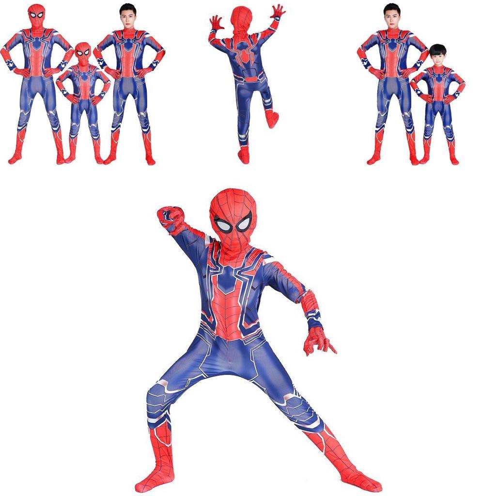 Marvelous Avengers Endgame Iron Spider-man Peter Parker Breathable Jumpsuit For Kids