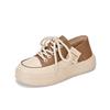2026 new leather soft sole soft surface single shoes front lace-up thick sole muffin shoes casual versatile women's shoes