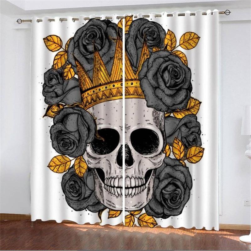 Skull Series Digital Printing Arbitrary High-Density Blackout Curtains