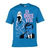La Dolce Vita Retro Film Poster Street Distressed Washed Loose Simple Tee
