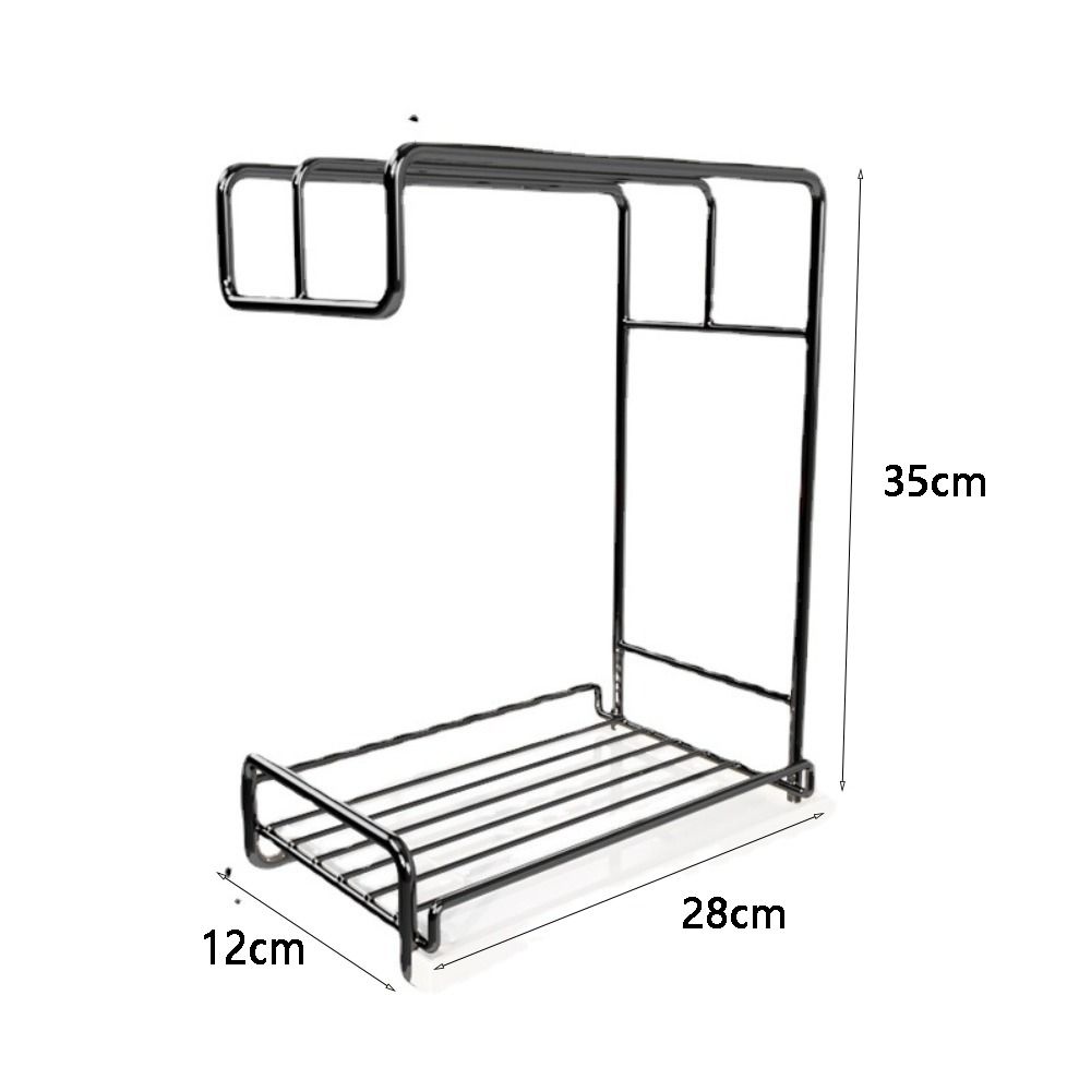 With Drain Tray Kitchen Storage Rack Free Punching Sponge Holder Kitchen Drain Rag Rack  Bathroom