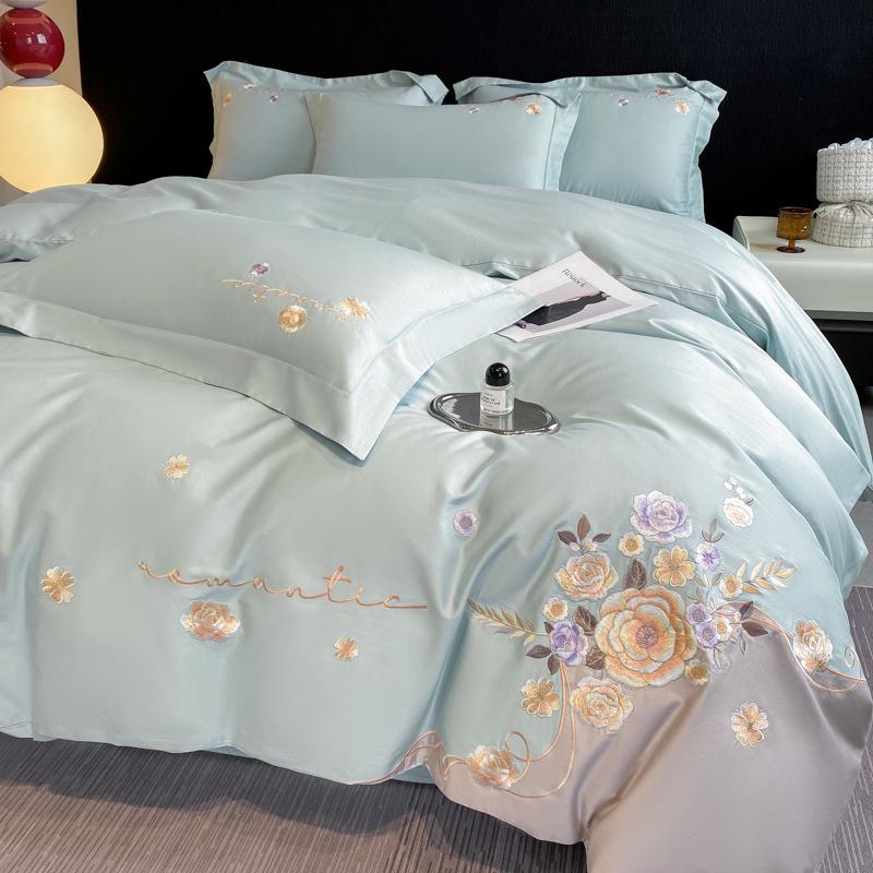 Luxusní vyšívaná ložní souprava z bavlny s dlouhým vláknem - Série Dream (4-dílný)